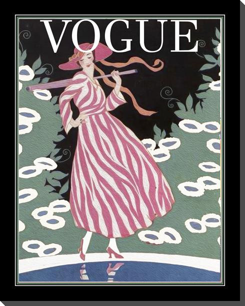 Retro Vogue Series No5 Wrapped Canvas Giclee Art Print Wall Art
