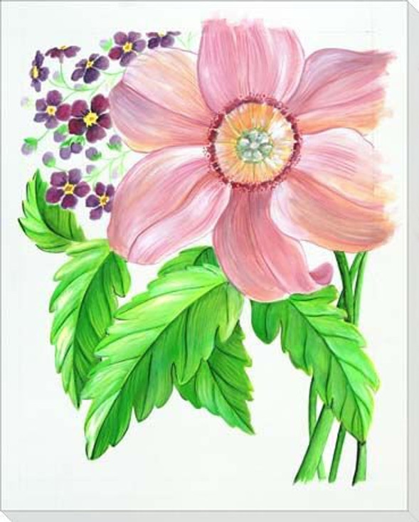 Pink Cosmo Flower Wrapped Canvas Giclee Print Wall Art