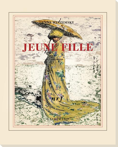 Jeune Fille Yellow Umbrella Wrapped Canvas Giclee Art Print Wall Art