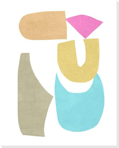 Mix Shapes 3 Wrapped Canvas Giclee Art Print Wall Art