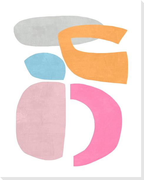 Mix Shapes 5 Wrapped Canvas Giclee Art Print Wall Art