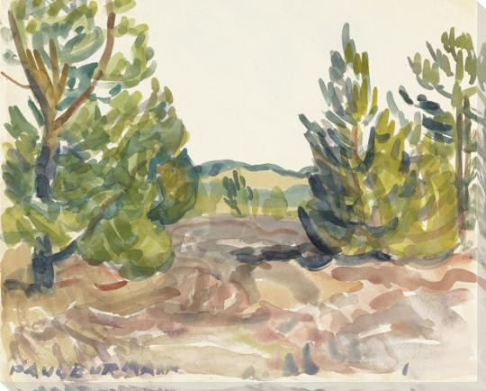 Landscape Sketch 2 Wrapped Canvas Giclee Art Print Wall Art