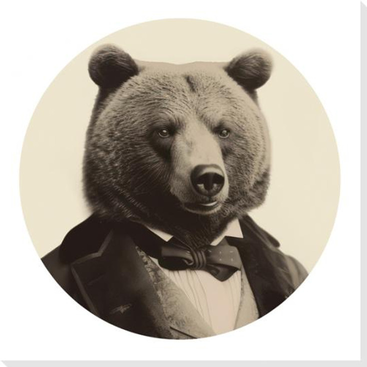 Mr Bear Wrapped Canvas Giclee Art Print Wall Art