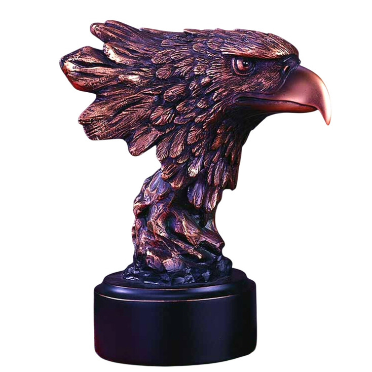 7.25" Bold Eagle Head Statue - Bronze Finish