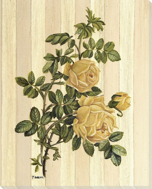Yellow Rose Flower Wrapped Canvas Giclee Print Wall Art
