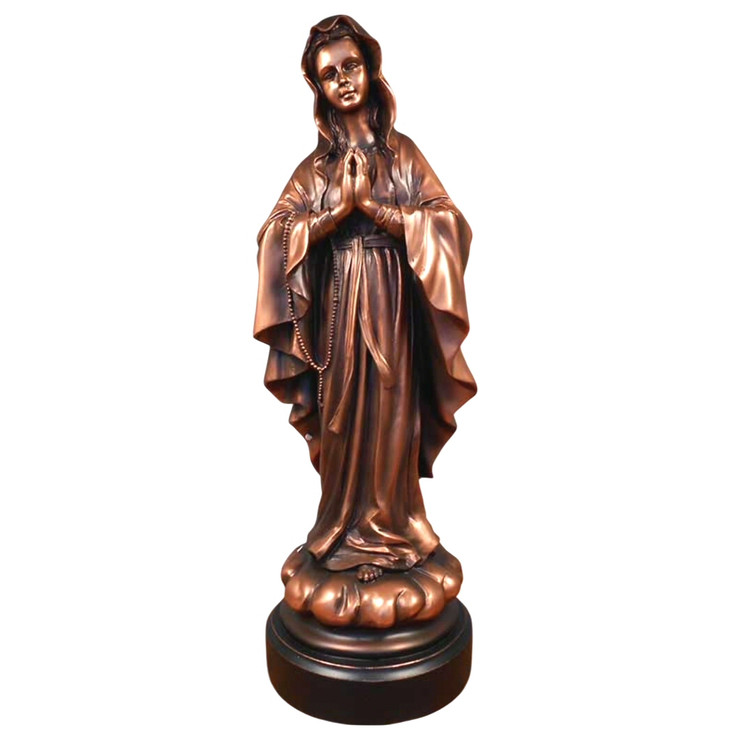14.5" Blessed Virgin Mary Statue - Bronze Finish