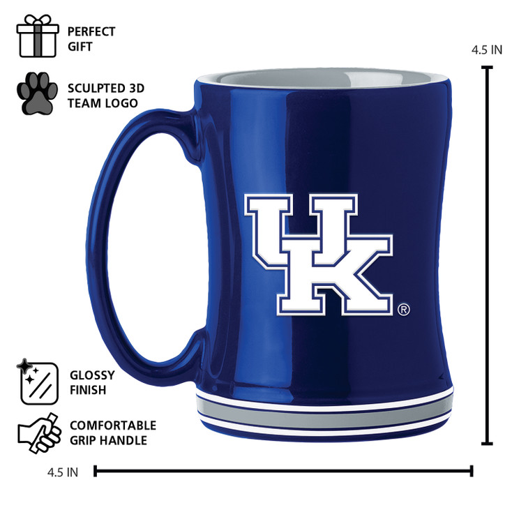 Kentucky Wildcats 14oz Royal Ceramic Relief Coffee Mug