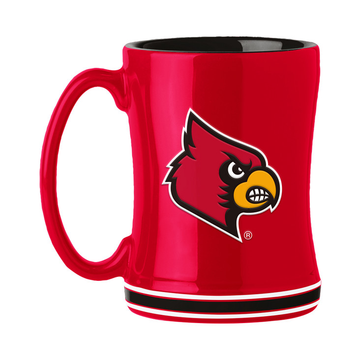 Louisville Cardinals 14oz Red Ceramic Relief Coffee Mug