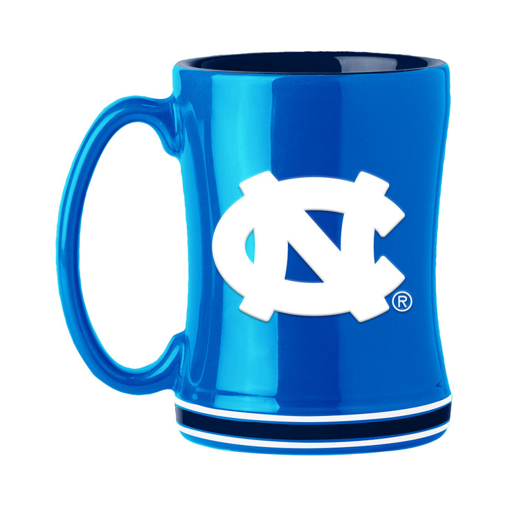 North Carolina Tar Heels 14oz Titan Blue Ceramic Relief Coffee Mug