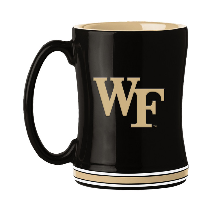 Wake Forest Demon Deacons 14oz Black Ceramic Relief Coffee Mug