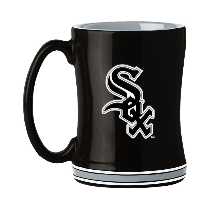 Chicago White Sox 14oz Black Ceramic Relief Coffee Mug