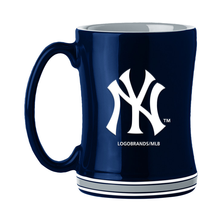 New York Yankees 14oz Navy Ceramic Relief Coffee Mug