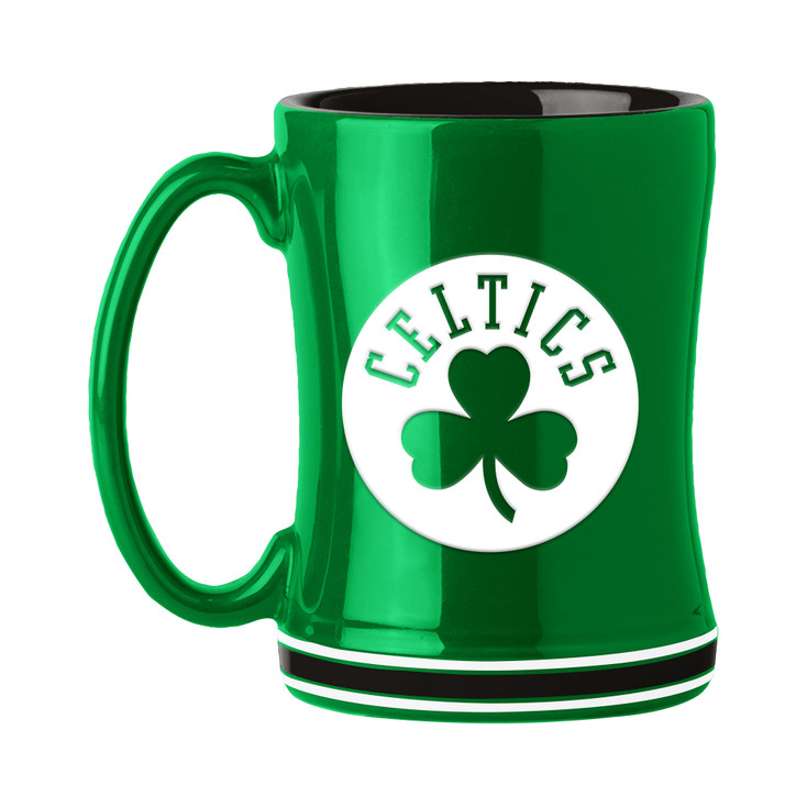 Boston Celtics 14oz Kelly Ceramic Relief Coffee Mug