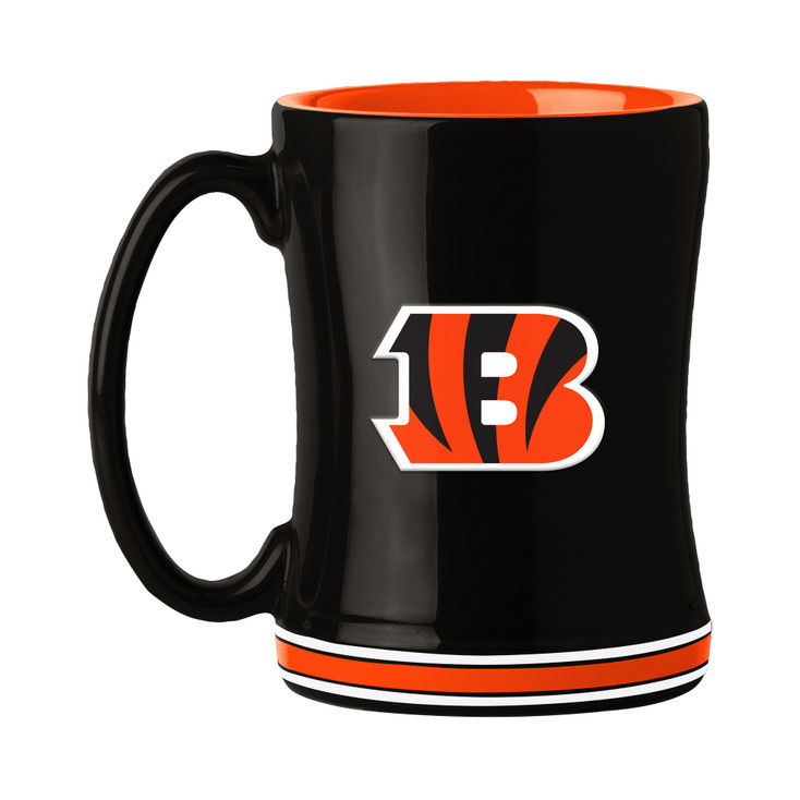 Cincinnati Bengals 14oz Black Ceramic Relief Coffee Mug