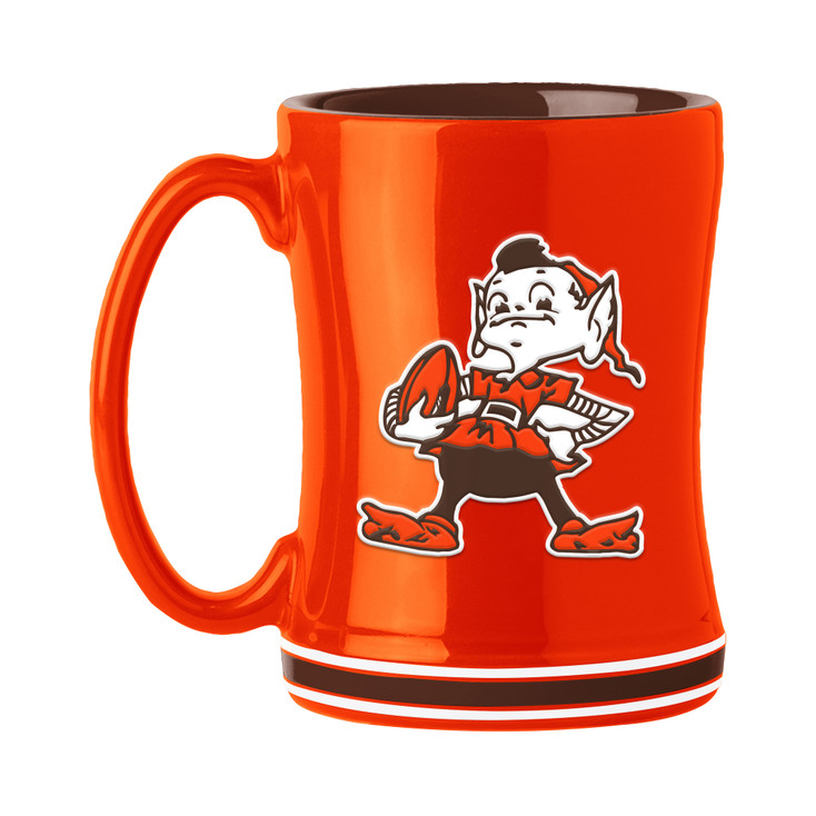 Cleveland Browns Brownie 14oz Carrot Ceramic Relief Coffee Mug