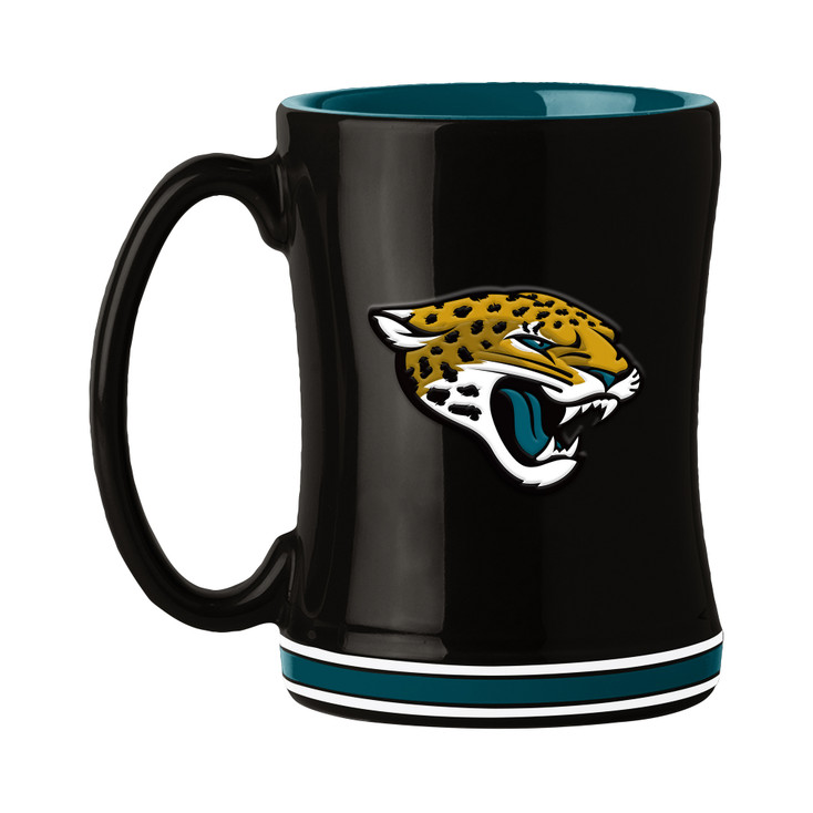 Jacksonville Jaguars 14oz Black Ceramic Relief Coffee Mug