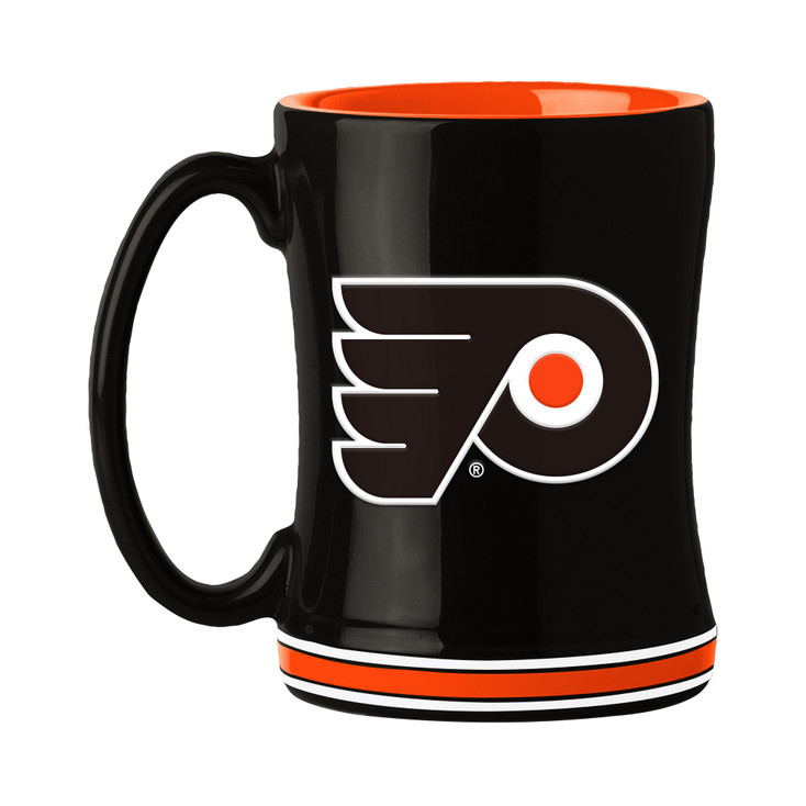Philadelphia Flyers 14oz Black Ceramic Relief Coffee Mug