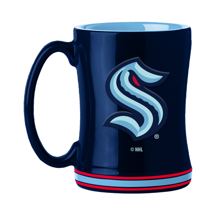 Seattle Kraken 14oz Navy Ceramic Relief Coffee Mug