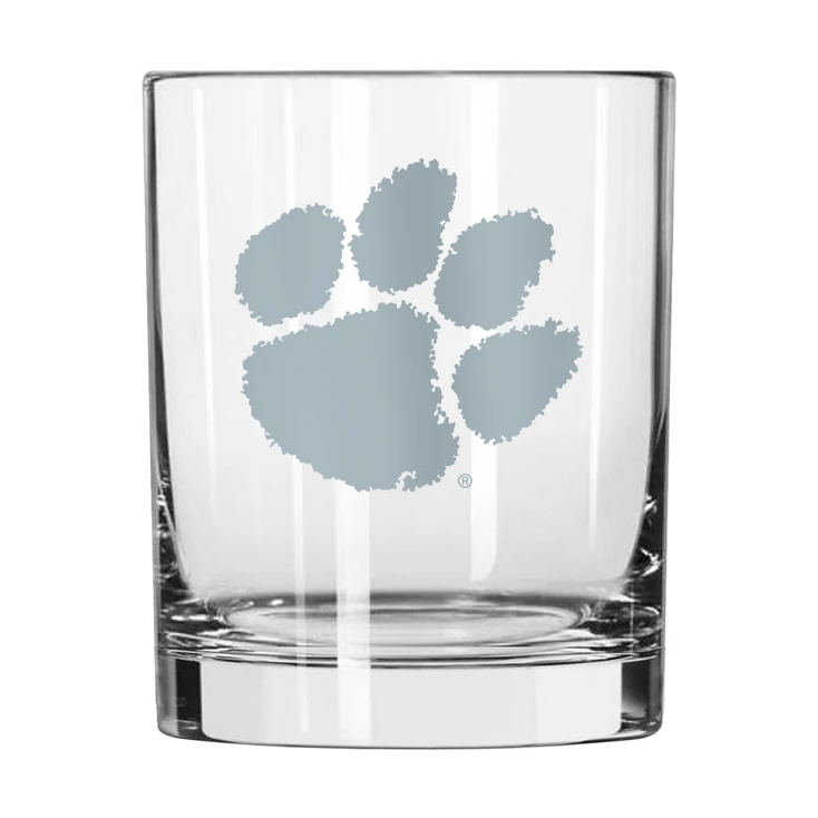 Clemson Tigers 14oz Etch DOF Rocks Glass