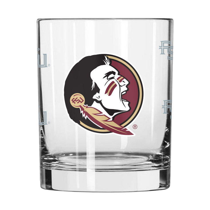 Florida State Seminoles 14oz Satin Etch DOF Rocks Glass