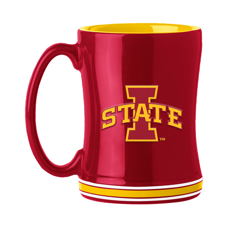 Iowa State Cyclones 14oz Maroon Ceramic Relief Coffee Mug