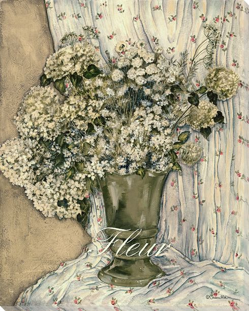 Fleur Vase of Flowers Wrapped Canvas Giclee Print Wall Art