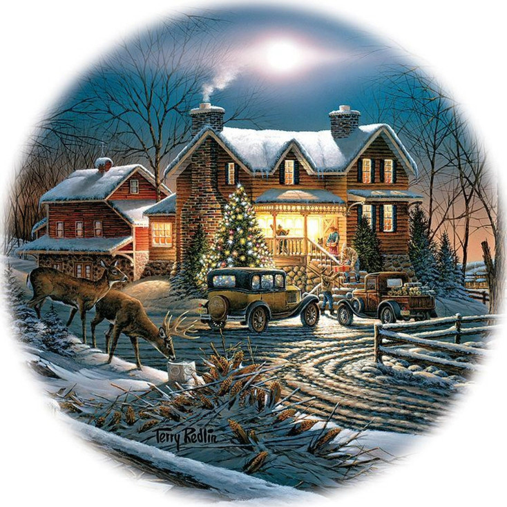 And Crown Thy Good with Brotherhood Absorbent Beverage Coasters by Terry Redlin, Set of 4