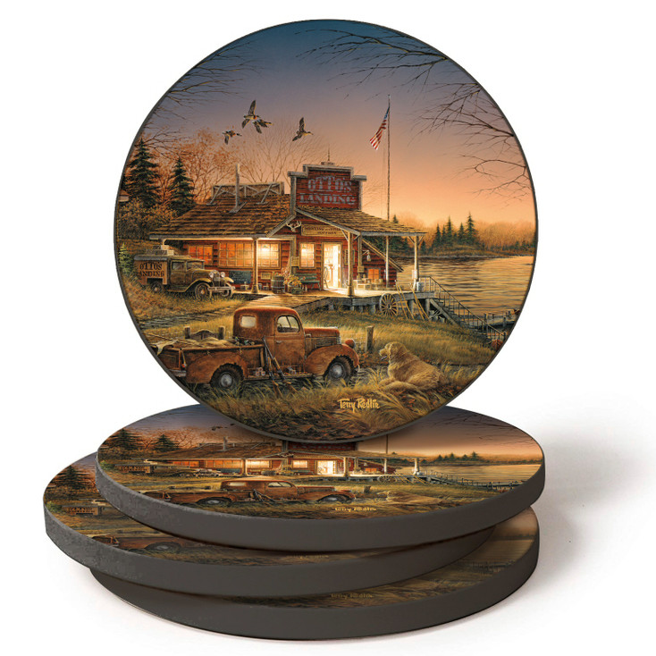 Total Comfort Absorbent Beverage Coasters by Terry Redlin, Set of 4