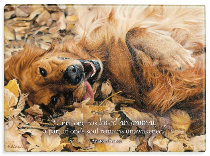 Fall Festival Dog Glass Cutting Board