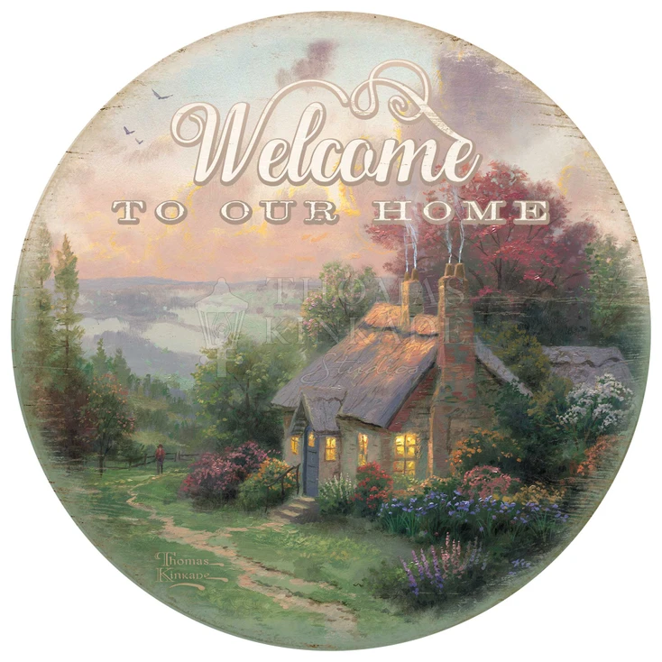 12.5" Welcome To Our Home Round Wood Sign