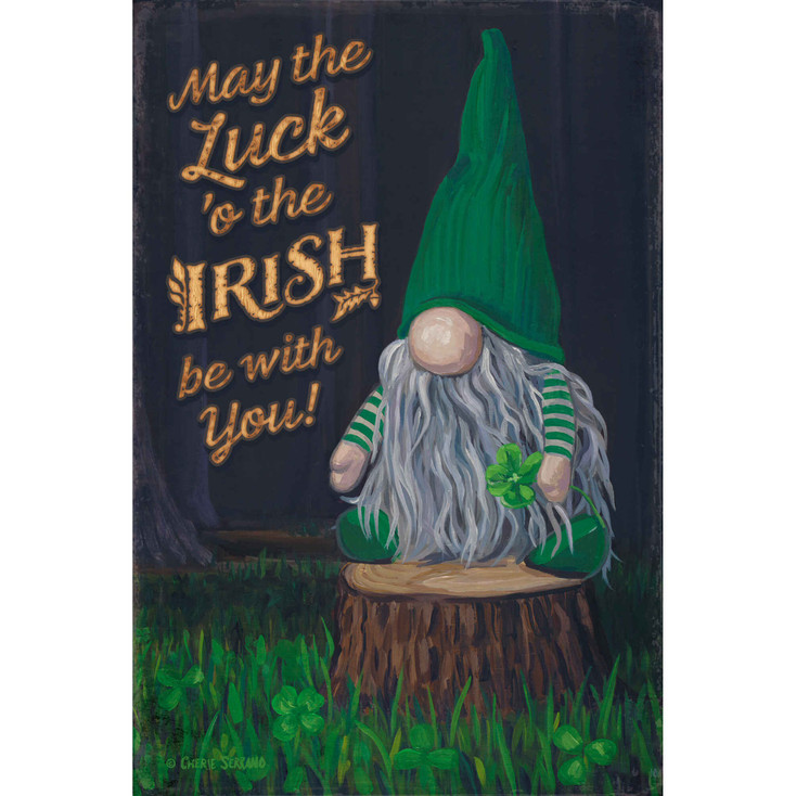 12" x 18" St. Patty's Gnome Wood Sign