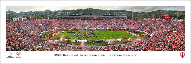 2026 Rose Bowl Champions Indiana Hoosiers Football Panoramic Wall Art Print