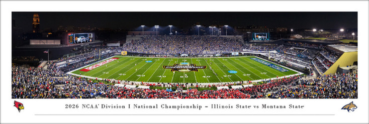 Illinois State vs Montana State 2026 Championship Game Kickoff Panoramic Wall Art Print