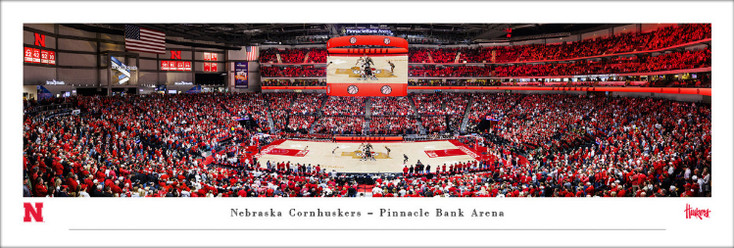 Nebraska Cornhuskers Basketball Panoramic Wall Art Print