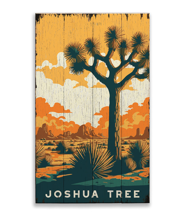 Joshua Tree National Park Sunset Distressed Wall Sign Wood or Metal