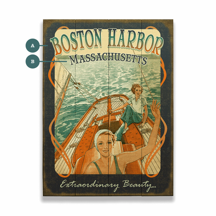 Boston Harbor Massachusetts Extraordinary Beauty Boating Wall Sign Wood or Metal