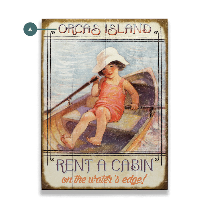 Orcas Island Cabin on the Water's Edge Boating Wall Sign Wood or Metal