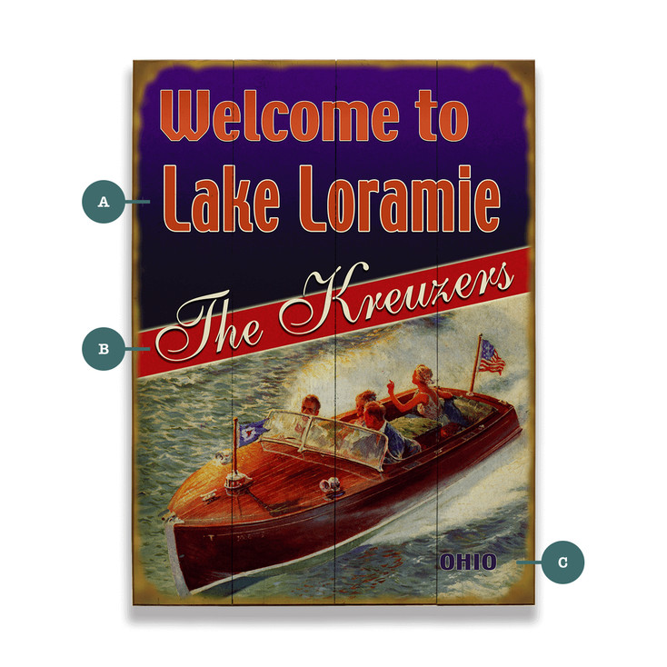 Welcome to Lake Loramie Ohio Wall Sign Wood or Metal
