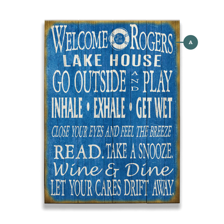 Lake House Living Welcome Sign Wall Sign Wood or Metal
