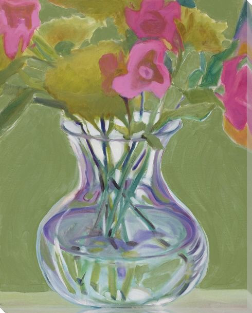 Pink Pansies Flowers II Wrapped Canvas Giclee Print Wall Art