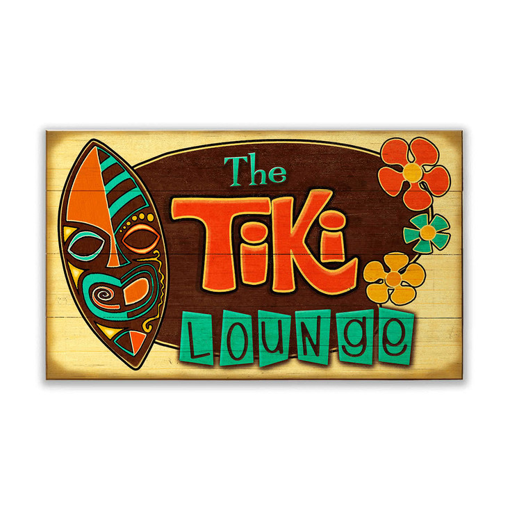 Tropical Tiki Lounge Wall Sign Wood or Metal