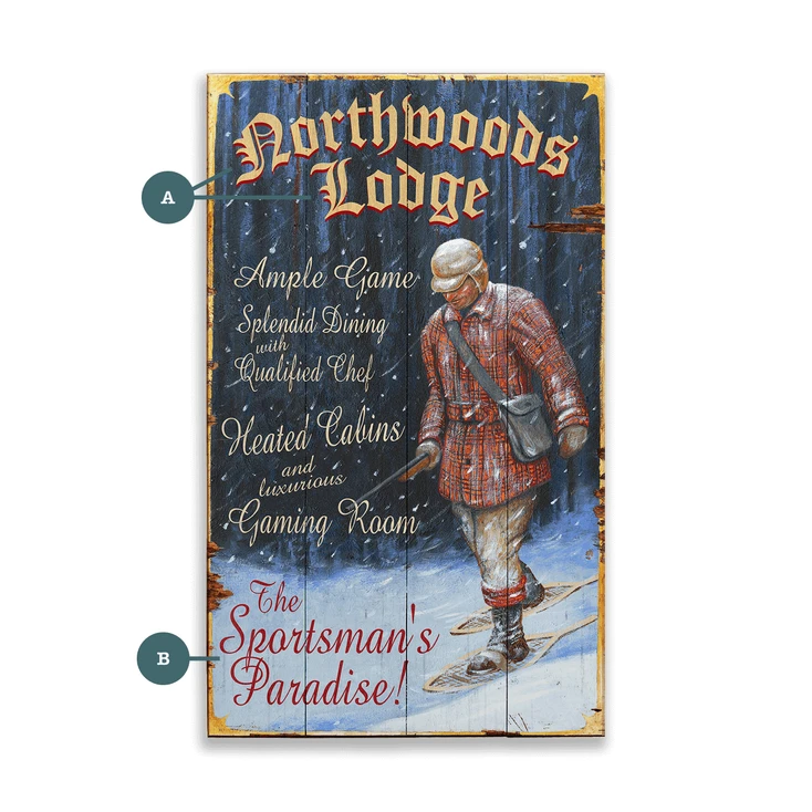 Northwoods Lodge the Sportsman's Paradise Wall Sign Wood or Metal