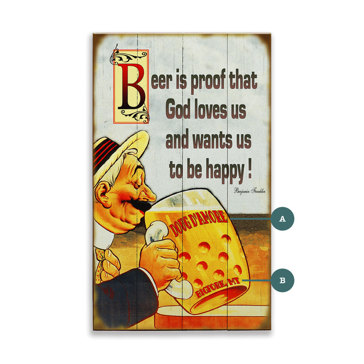 Beer Is Proof God Loves Us Wall Sign Wood or Metal
