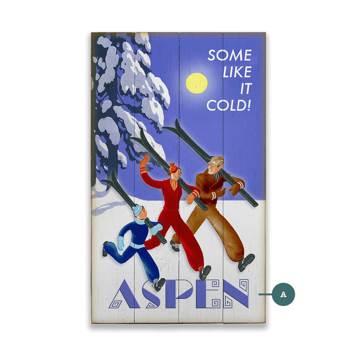 Some Like It Cold Aspen Family Skiing Wall Sign Wood or Metal