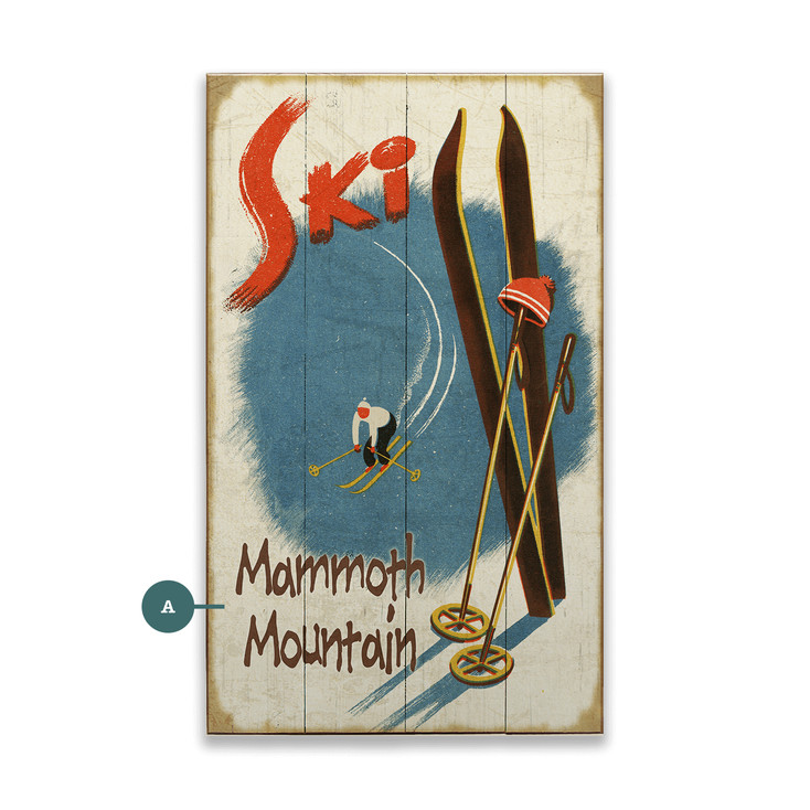 Ski Mammoth Mountain Skier on the Slope Wall Sign Wood or Metal