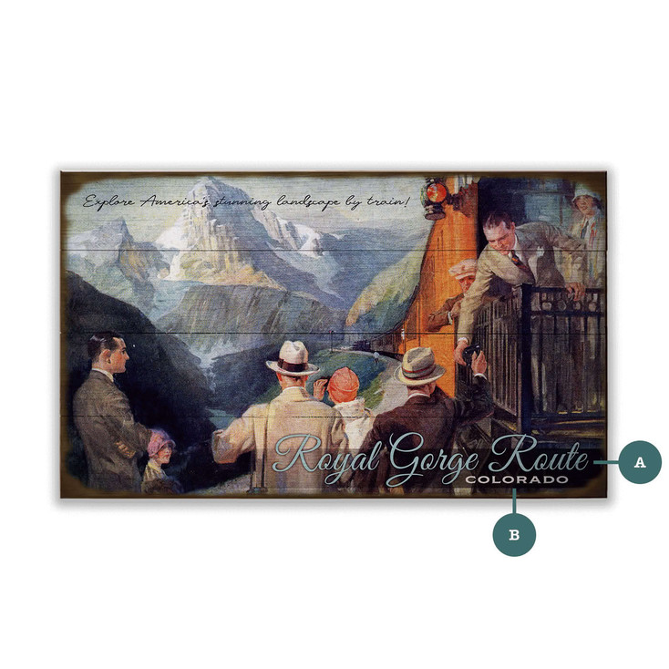 Personalized Explore America by Train Royal Gorge Route CO Wall Sign Wood or Metal
