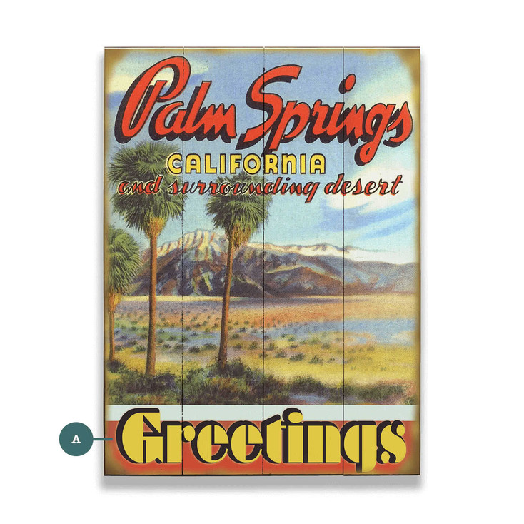 Personalized Palm Springs Desert Greetings Destination Wall Sign Wood or Metal