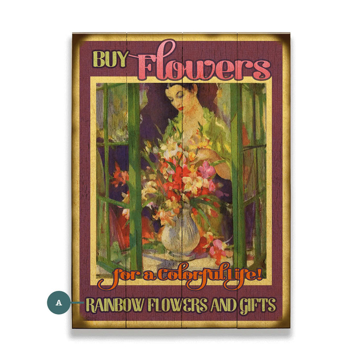 Personalized But Flowers for a Colorful Life Wall Sign Wood or Metal