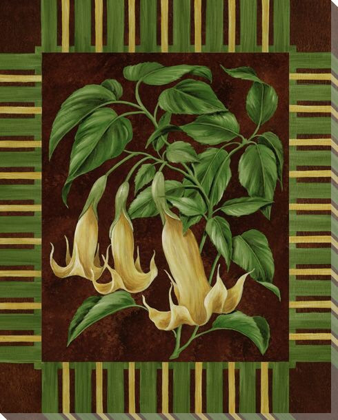 Angel's Trumpet Stripe Flower Wrapped Canvas Giclee Print Wall Art