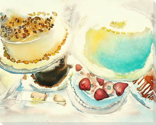 Gateaux Two Cakes Wrapped Canvas Giclee Print Wall Art